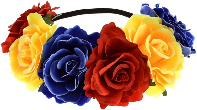 June Bloomy Rose Floral Crown Garland for Wedding