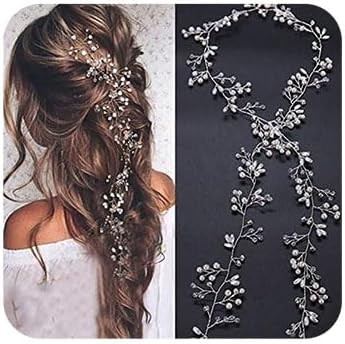 Long Pearl & Crystal Bridal Hair Vine