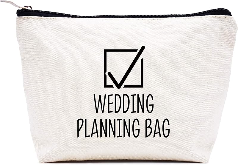 LIBIHUA Wedding Planning Makeup Bag Travel Pouch for Bride