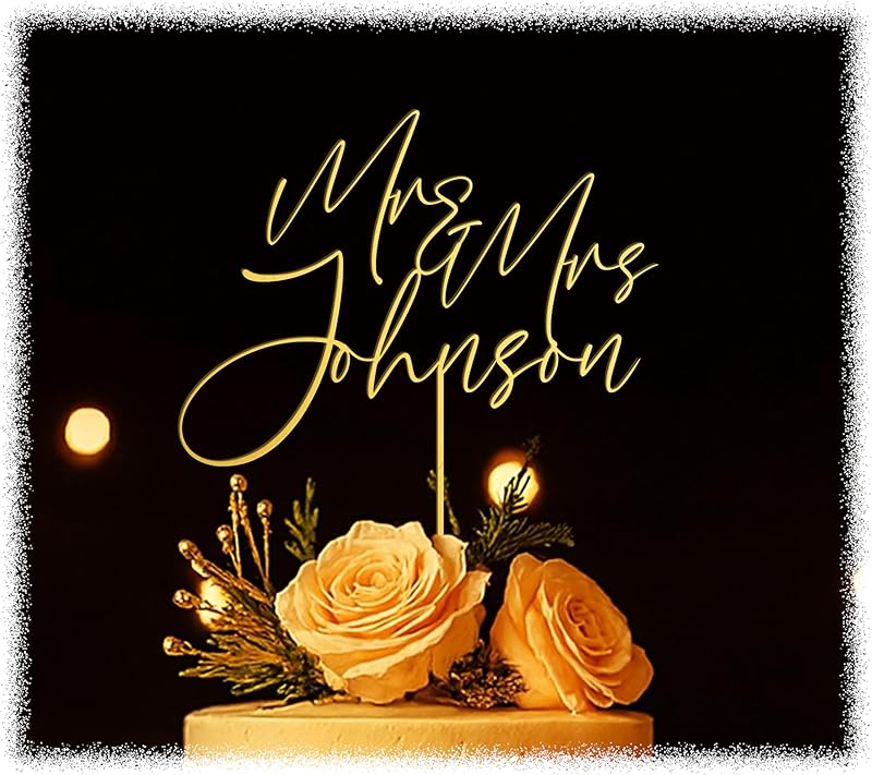 Wedding Cake Toppers Bride and Groom, Mr & Mrs Sign