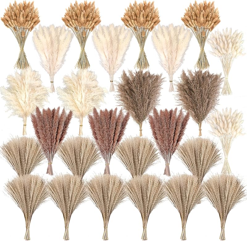 610 PCS Dried Pampas Grass Decor Set