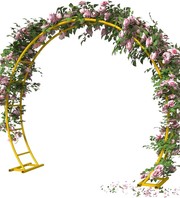 8Ft × 7Ft Gold Metal Wedding Arch Stand