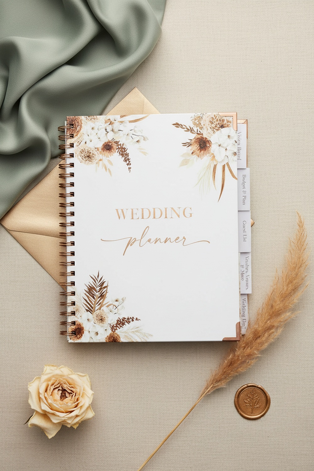 Boho Wedding Planner Book & Organizer - Color Story