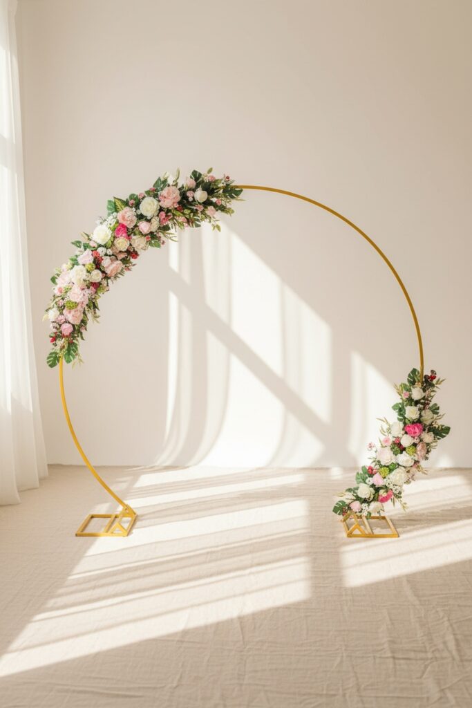 Create Stunning Moments with a Gold Circle Wedding Arch Backdrop