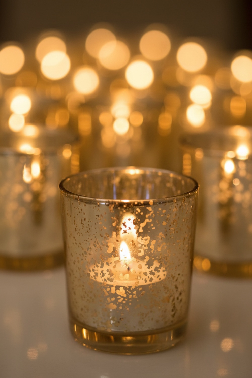 Mercury Gold Votive Candle Holders, Set of 36 - Detail Shot