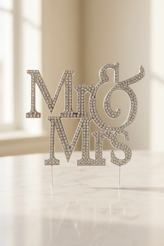 Sparkling Mr and Mrs Wedding Cake Topper for Your Big Day